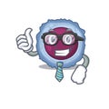 Cartoon character of Businessman lymphocyte cell wearing glasses