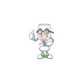 Cartoon character of Businessman pink glass of wine wearing glasses
