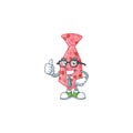 Cartoon character of Businessman pink love tie wearing glasses
