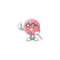 Cartoon character of Businessman pink round lollipop wearing glasses