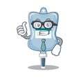 Cartoon character of Businessman saline bag wearing glasses