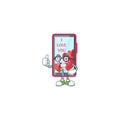 Cartoon character of Businessman smartphone love wearing glasses