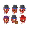 Cartoon character of candy santa with various pirates emoticons