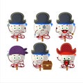 Cartoon character of candy santa with various pirates emoticons