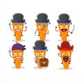 Cartoon character of carrot with various pirates emoticons Royalty Free Stock Photo