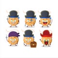 Cartoon character of christmas lights orange with various pirates emoticons