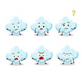 Cartoon character of cloud with what expression Royalty Free Stock Photo