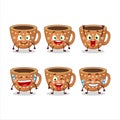 Cartoon character of coffee cookies with smile expression