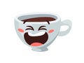 Cartoon Character Coffee Cup. Hand drawn Vector Pattern Emoticon. Actual Artistic Design Emoji for Cafe