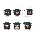 Cartoon character of college hat with various chef emoticons