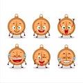 Cartoon character of compass cookies with smile expression