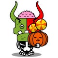 cartoon mascot zombie demon candy pumpkin