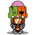 pumpkin zombie trophy mascot cartoon