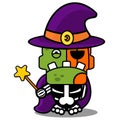 pumpkin zombie magic mascot cartoon