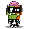 pumpkin zombie VR mascot cartoon