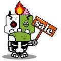 Cartoon mascot zombie bone sale