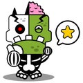 cartoon mascot zombie bone star Royalty Free Stock Photo