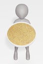 Character with Couscous in Bowl