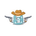 Cartoon character cowboy of baby apron with guns