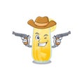 Cartoon character cowboy of screwdriver cocktail with guns