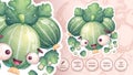 Cartoon character cute berry gooseberries coloring book - adorable sticker
