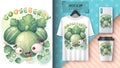 Cartoon character cute berry gooseberries poster and merchandising