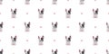 Cartoon character cute french bulldog seamless pattern background