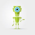 Cartoon Character Cute green Robot