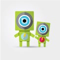 Cartoon Character Cute green Robot