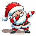 A cartoon character of a cute Santa dabbling