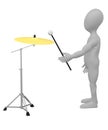 Cartoon character with cymbal and drumstick