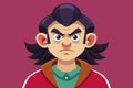 Cartoon character depicting a man with a serious expression on his face, Lo-fi concept Customizable Cartoon Illustration