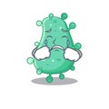 Cartoon character design of agrobacterium tumefaciens with a crying face