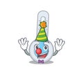 Cartoon character design concept of cute clown cold thermometer
