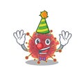 Cartoon character design concept of cute clown coronaviridae