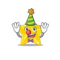 Cartoon character design concept of cute clown shiny star