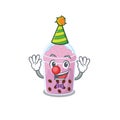 Cartoon character design concept of cute clown taro bubble tea