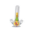 Cartoon character design concept of cute clown warm thermometer