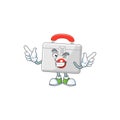 Cartoon character design concept of first aid kit cartoon design style with wink eye