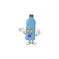 Cartoon character design of Geek mineral bottle wearing weird glasses