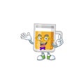 Cartoon character design of nerd glass of beer with weird glasses Royalty Free Stock Photo