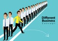 Cartoon character of different people. Leadership concept vector Royalty Free Stock Photo