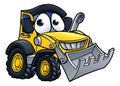 Cartoon Character Digger Bulldozer