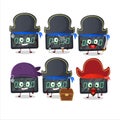 Cartoon character of digital alarm clock with various pirates emoticons Royalty Free Stock Photo