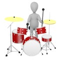 Cartoon character with drumset - playing 3