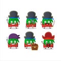 Cartoon character of dwarf hat with various pirates emoticons