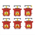 Cartoon character of dynamite blasting machine with what expression Royalty Free Stock Photo