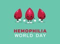 Hemophilia World Day Blood Donation Character Cartoon Cute Vector