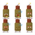 Cartoon character of firecracker explosive with sleepy expression