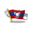 Cartoon character of flag laos Scroll speaking with phone